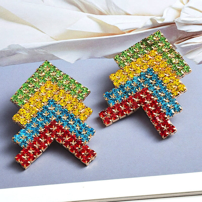 Wholesale Yellow Rhinestone Earrings JDC-ES-SK066 Earrings 深刻 Wholesale Jewelry JoyasDeChina Joyas De China