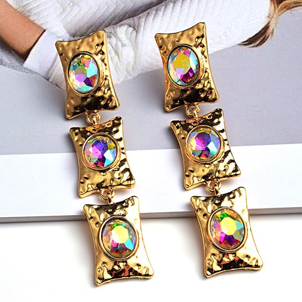 Wholesale yellow rhinestone earrings JDC-ES-SK083 Earrings 深刻 Wholesale Jewelry JoyasDeChina Joyas De China