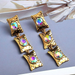 Wholesale yellow rhinestone earrings JDC-ES-SK083 Earrings 深刻 Wholesale Jewelry JoyasDeChina Joyas De China