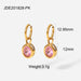 Wholesale yellow stainless steel gold-plated earrings JDC-ES-JD337 Earrings 杰鼎 JDE201828-PK Wholesale Jewelry JoyasDeChina Joyas De China