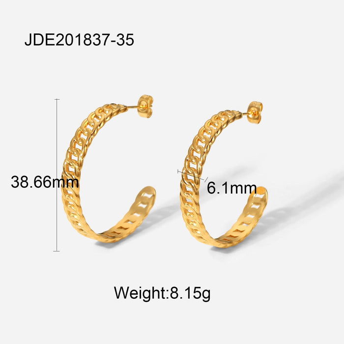 Wholesale yellow stainless steel gold-plated earrings JDC-ES-JD339 Earrings 杰鼎 JDE201837-35 Wholesale Jewelry JoyasDeChina Joyas De China