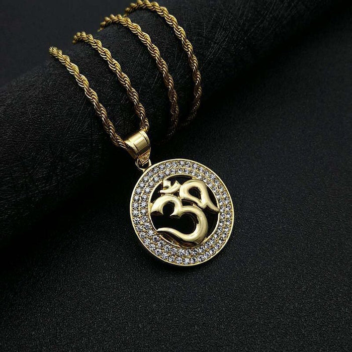 Wholesale yellow Stainless Steel Necklace JDC-NE-FY043 Necklaces 福友 Gold single pendant Wholesale Jewelry JoyasDeChina Joyas De China