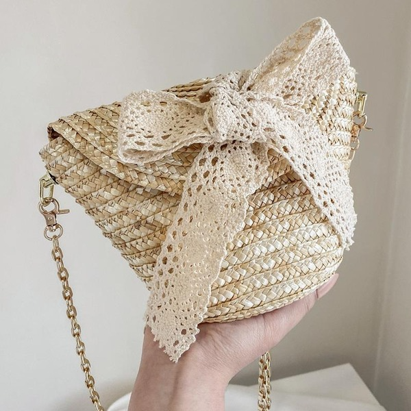 Bulk Jewelry Wholesale yellow straw pearl chain messenger bag JDC-LB-ZM062 Wholesale factory from China YIWU China