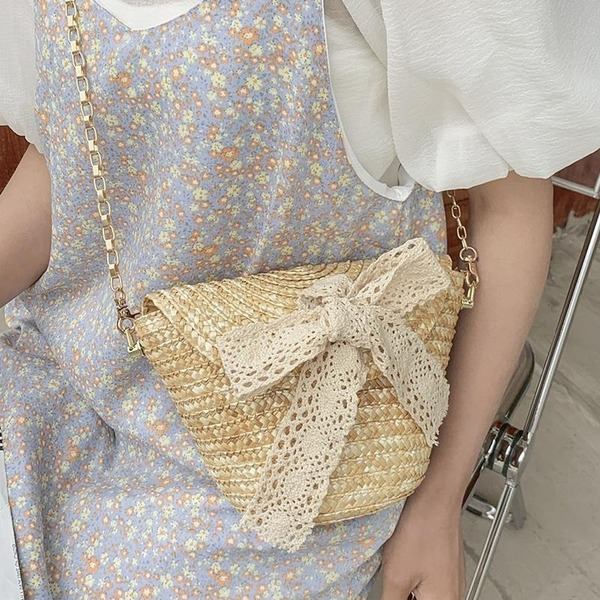 Bulk Jewelry Wholesale yellow straw pearl chain messenger bag JDC-LB-ZM062 Wholesale factory from China YIWU China