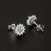 Wholesale yellow sunflower silver plated diamond stud earrings JDC-ES-BZ019 Earrings 标志 Wholesale Jewelry JoyasDeChina Joyas De China