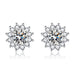 Wholesale yellow sunflower silver plated diamond stud earrings JDC-ES-BZ019 Earrings 标志 Wholesale Jewelry JoyasDeChina Joyas De China