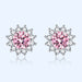 Wholesale yellow sunflower silver plated diamond stud earrings JDC-ES-BZ019 Earrings 标志 Wholesale Jewelry JoyasDeChina Joyas De China