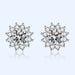 Wholesale yellow sunflower silver plated diamond stud earrings JDC-ES-BZ019 Earrings 标志 White Wholesale Jewelry JoyasDeChina Joyas De China