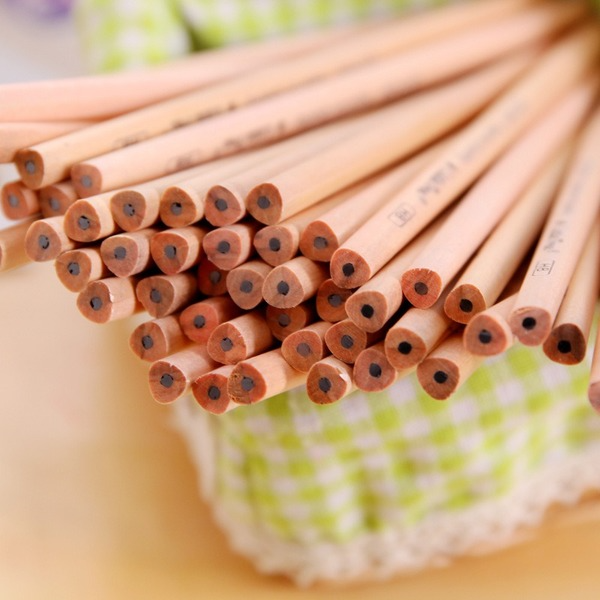 Bulk Jewelry Wholesale yellow wood mahogany triangle hexagonal wood pencil rod 50 barrels JDC-PE-XF003 Wholesale factory from China YIWU China