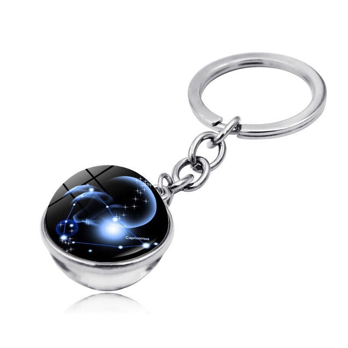Wholesale Zinc Alloy Glass Zodiac Keychain JDC-KC-Hengx003 Keychains 横湘 PSXL00244-6-Capricorn Wholesale Jewelry JoyasDeChina Joyas De China