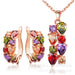 Wholesale Zircon Colored Gemstone Necklace Earrings Set MOQ≥2 JDC-NE-Kas001 Necklaces 卡诗 set MOQ2 Wholesale Jewelry JoyasDeChina Joyas De China