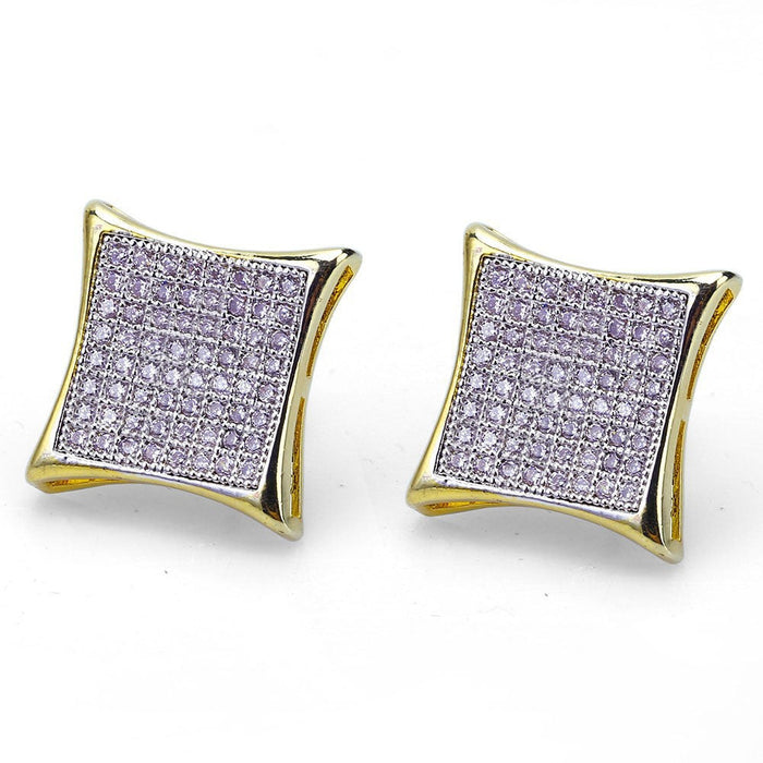 Wholesale zircon electroplated metal earrings JDC-ES-WN010 Earrings 薇妮 AER137gold Wholesale Jewelry JoyasDeChina Joyas De China