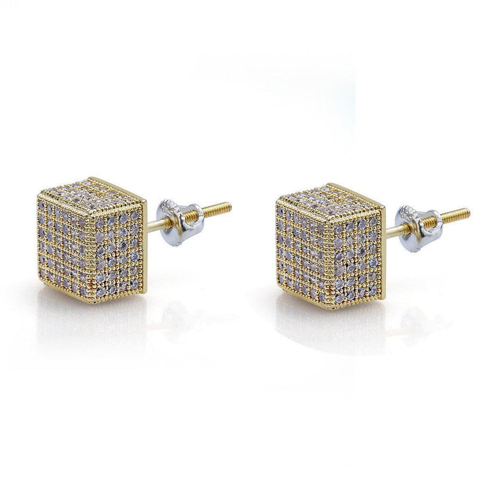 Wholesale zircon electroplated metal earrings JDC-ES-WN010 Earrings 薇妮 AER140gold Wholesale Jewelry JoyasDeChina Joyas De China