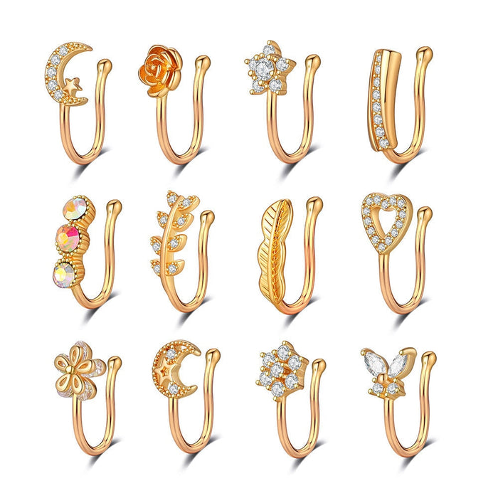 Wholesale zircon nose clip puncture JDC-NS-WH001 Piercings 威怀 Wholesale Jewelry JoyasDeChina Joyas De China
