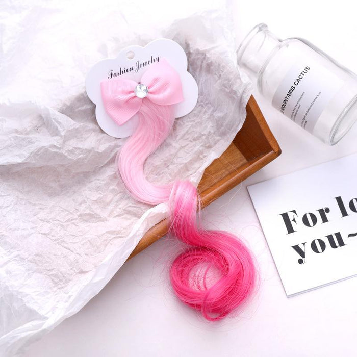 Bulk Jewelry WholesaleHair Clips children's fashion color bow wig hair clips JDC-HC-i043 Wholesale factory from China YIWU China