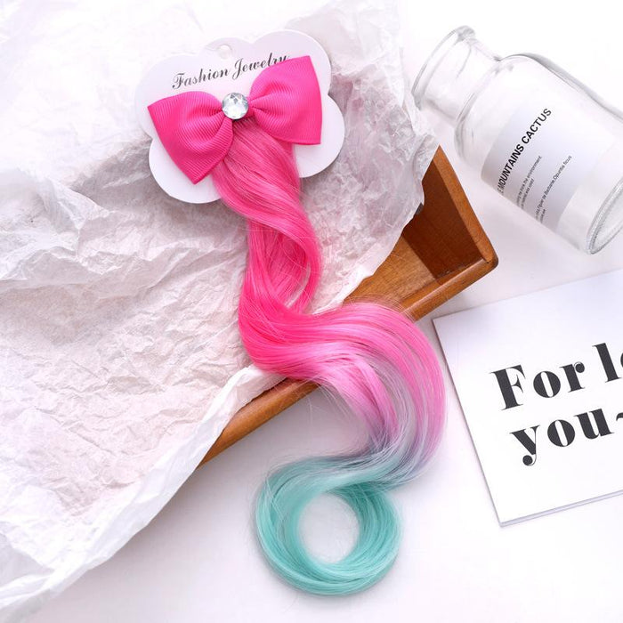 Bulk Jewelry WholesaleHair Clips children's fashion color bow wig hair clips JDC-HC-i043 Wholesale factory from China YIWU China
