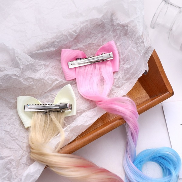 Bulk Jewelry WholesaleHair Clips children's fashion color bow wig hair clips JDC-HC-i043 Wholesale factory from China YIWU China