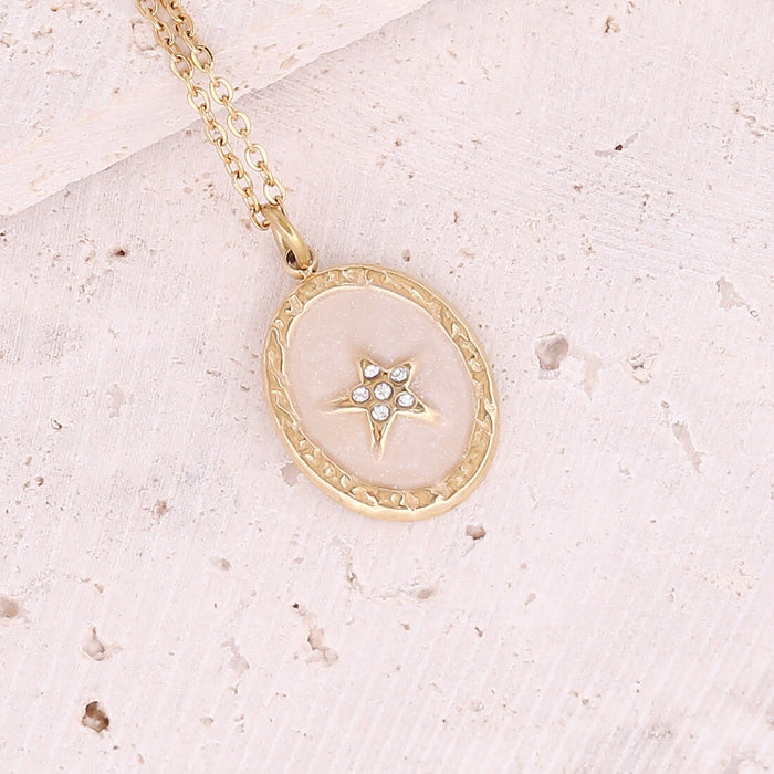 WholesaleStainless steel Zircon Drop Oil Eye Personality Cross Necklace JDC-NE-Bingm013 necklace 冰萌 15# Wholesale Jewelry JoyasDeChina Joyas De China