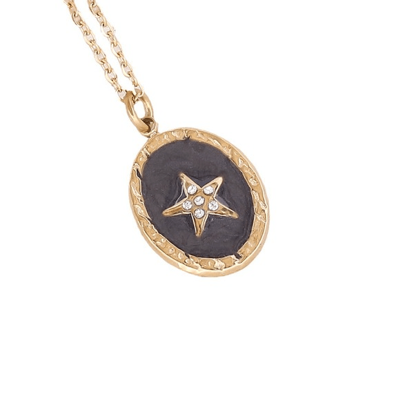 WholesaleStainless steel Zircon Drop Oil Eye Personality Cross Necklace JDC-NE-Bingm013 necklace 冰萌 Wholesale Jewelry JoyasDeChina Joyas De China