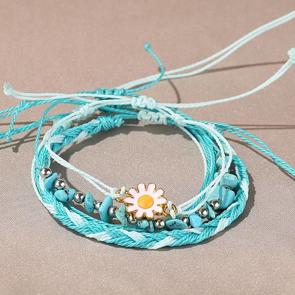 Bulk Jewelry Woven knotted turquoise multi-layer jewelry wholesale JDC-BT-002 Wholesale factory from China YIWU China